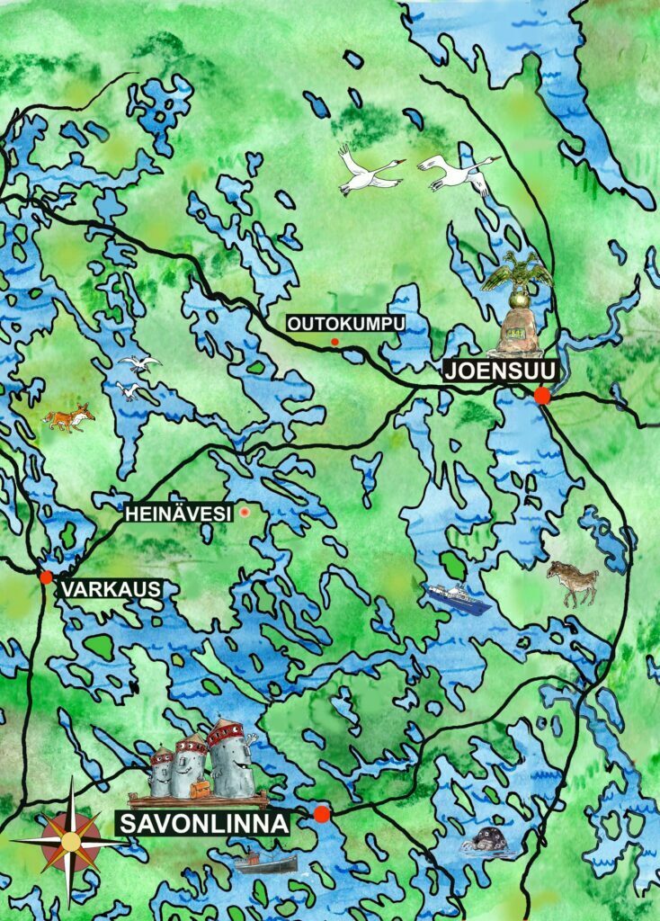 Saimaa Joensuu map web © Hannu Härkönen